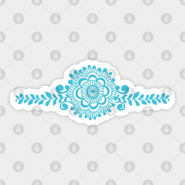 Sky Blue Henna Tattoo - Sky Blue Mehendi Motifs Sticker by Tilila